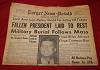 JFK Newspaper, CS Relics CS111